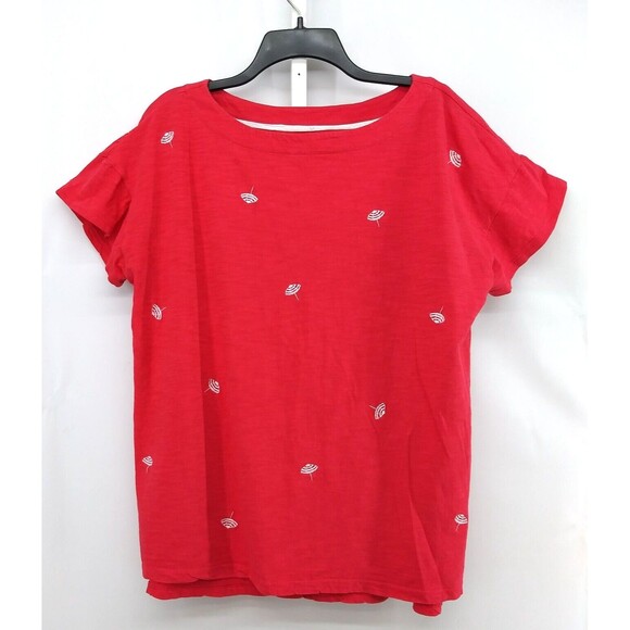 Kim Rogers Shirt Womens Large Pink Short Sleeve Umbrella Pattern Blouse - Picture 1 of 5